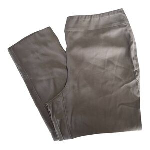 EILEEN FISHER Pants Women size Small S SILK Brown Side Zip Trousers Inseam 28"